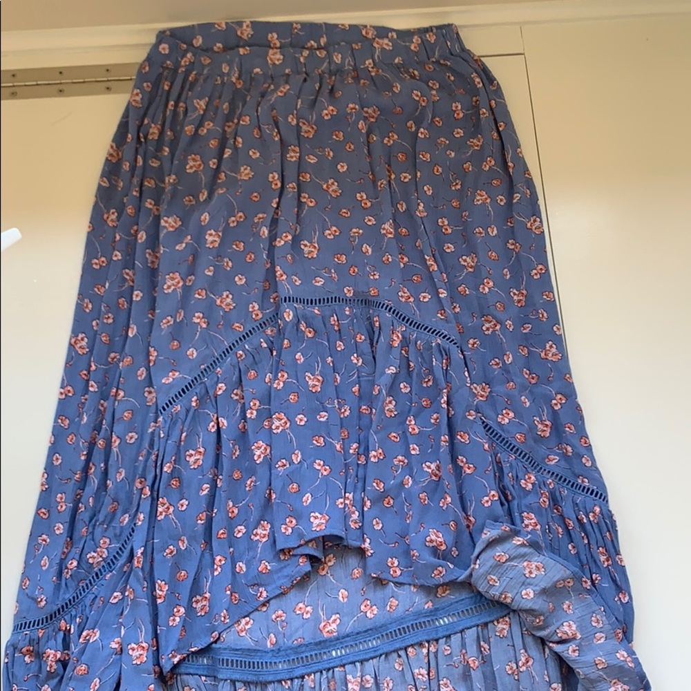 American Eagle floral high low midi skirt